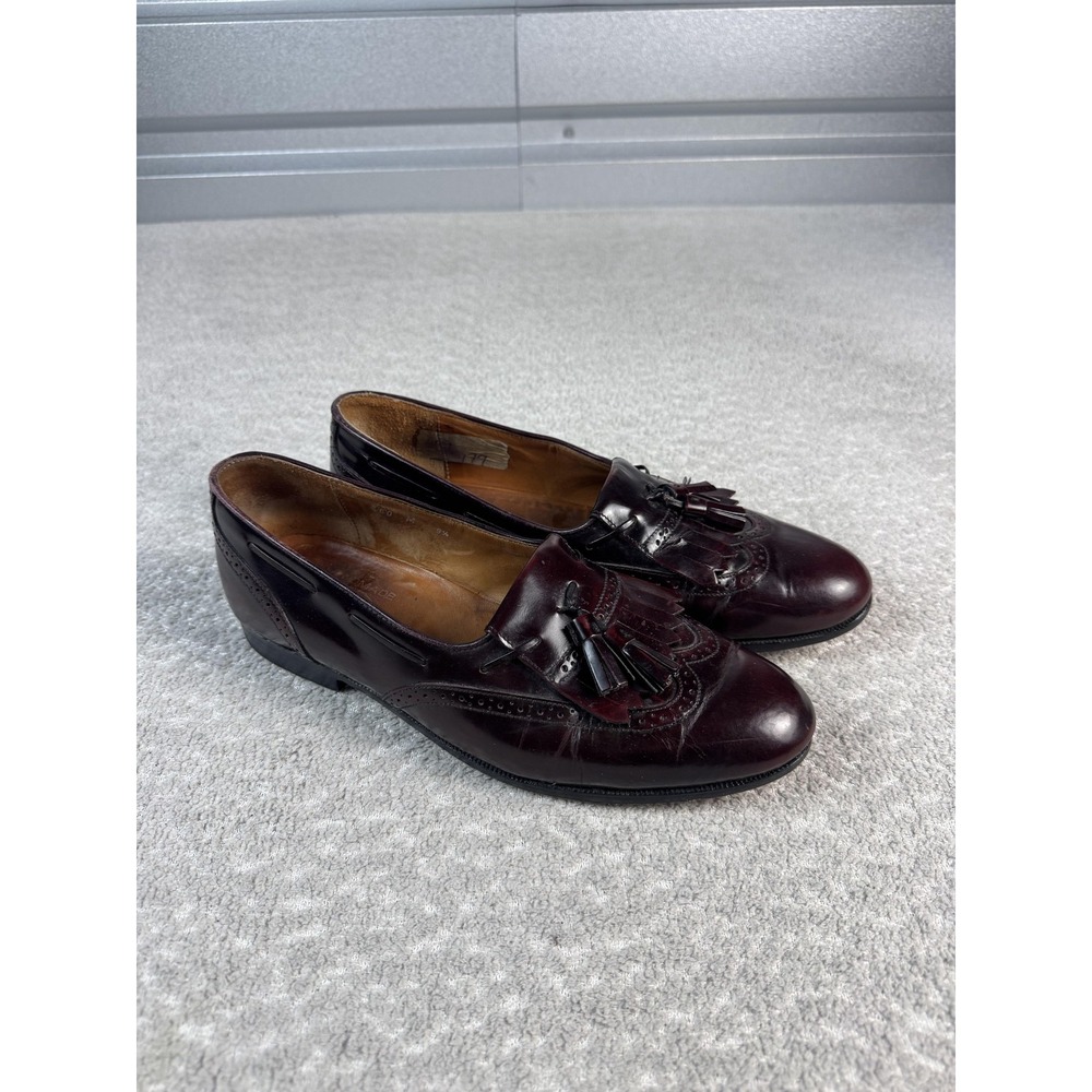 Church's Vintage Handmade Tassel Loafer Shoes Mens‎ 9.5 Burgundy Leather Dress